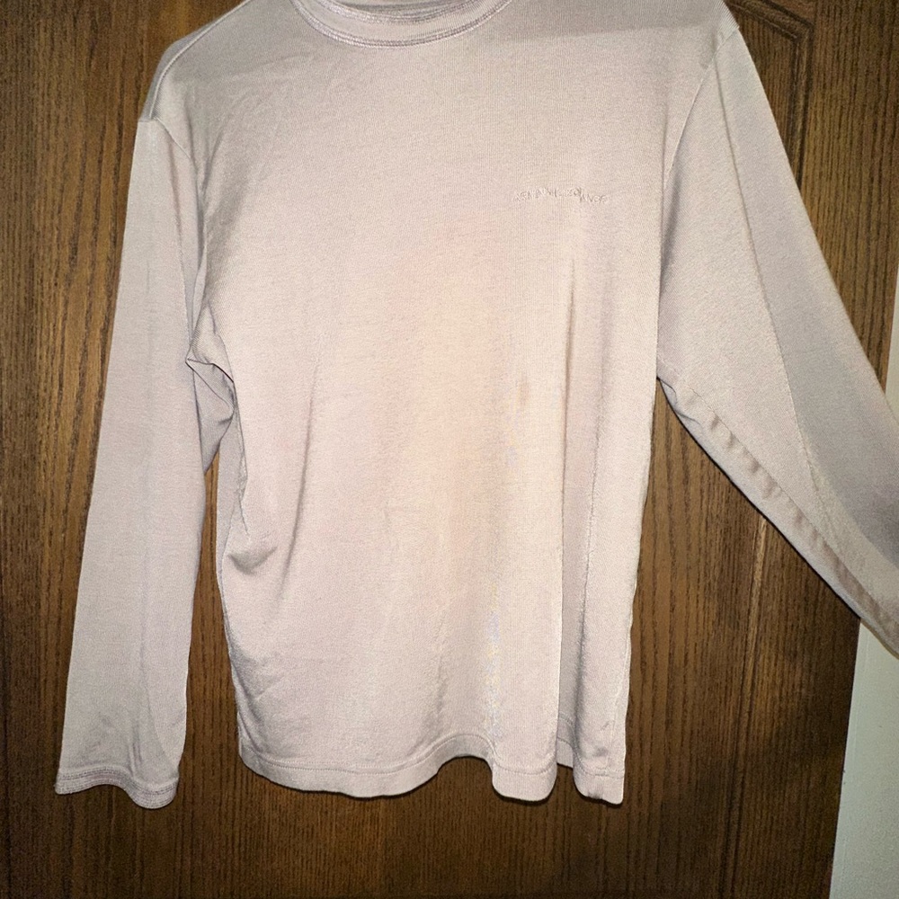 Armani Exchange Light Beige Long Sleeve Tee
